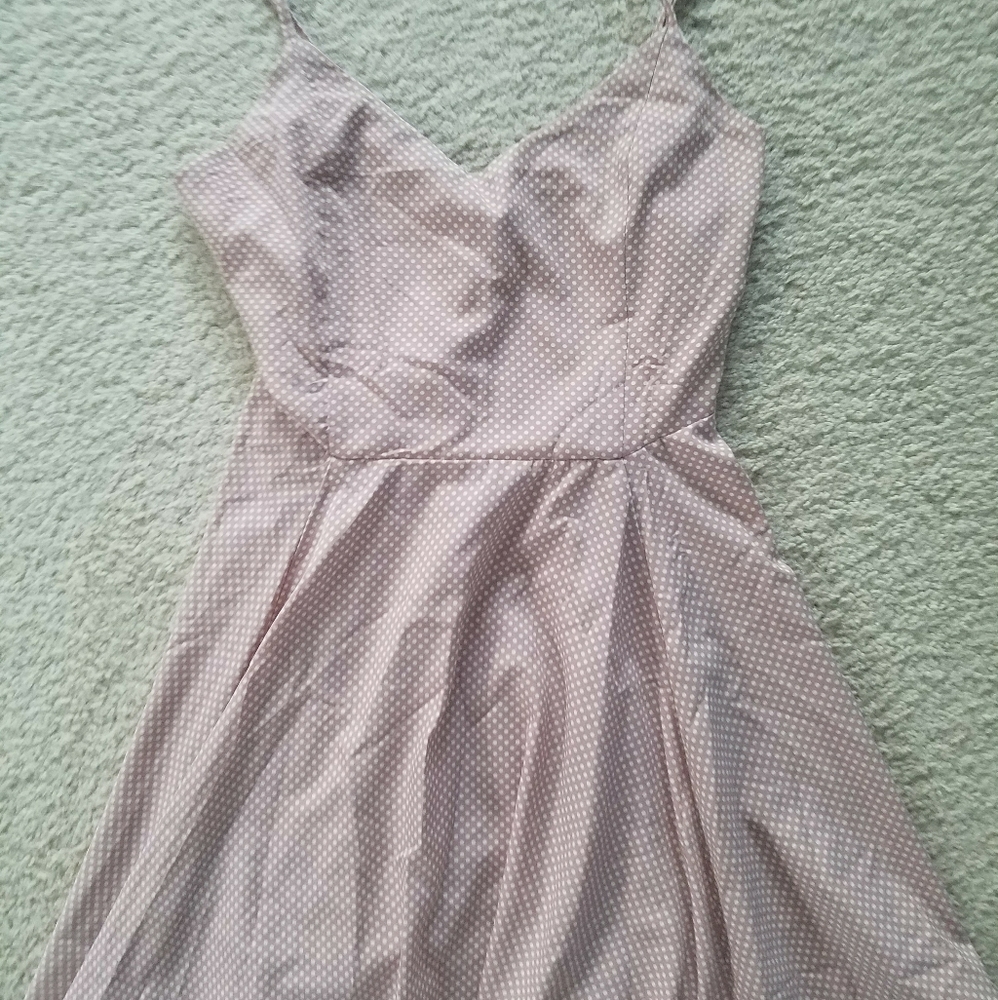 Fashion Nova Light Pink Polka Dot Skater Dress